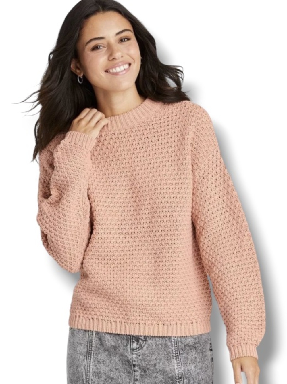 Universal Thread Women's Chunky Knit Sweater Peach Pink